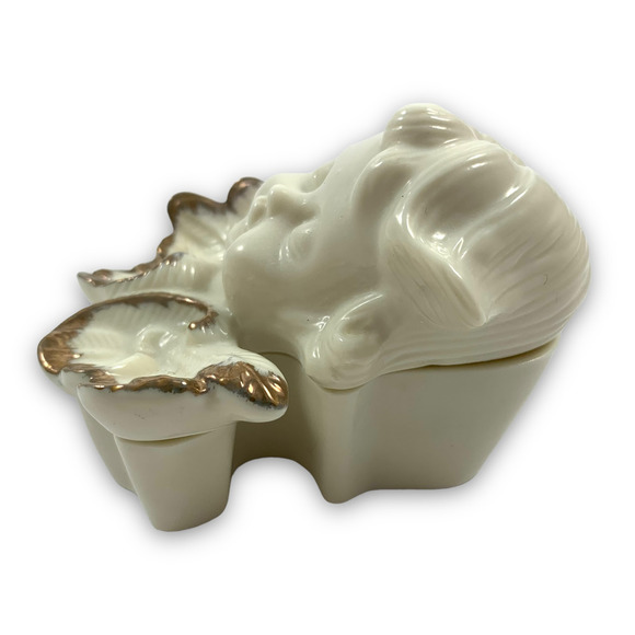 Antique porcelain angel box - Picture 4 of 9